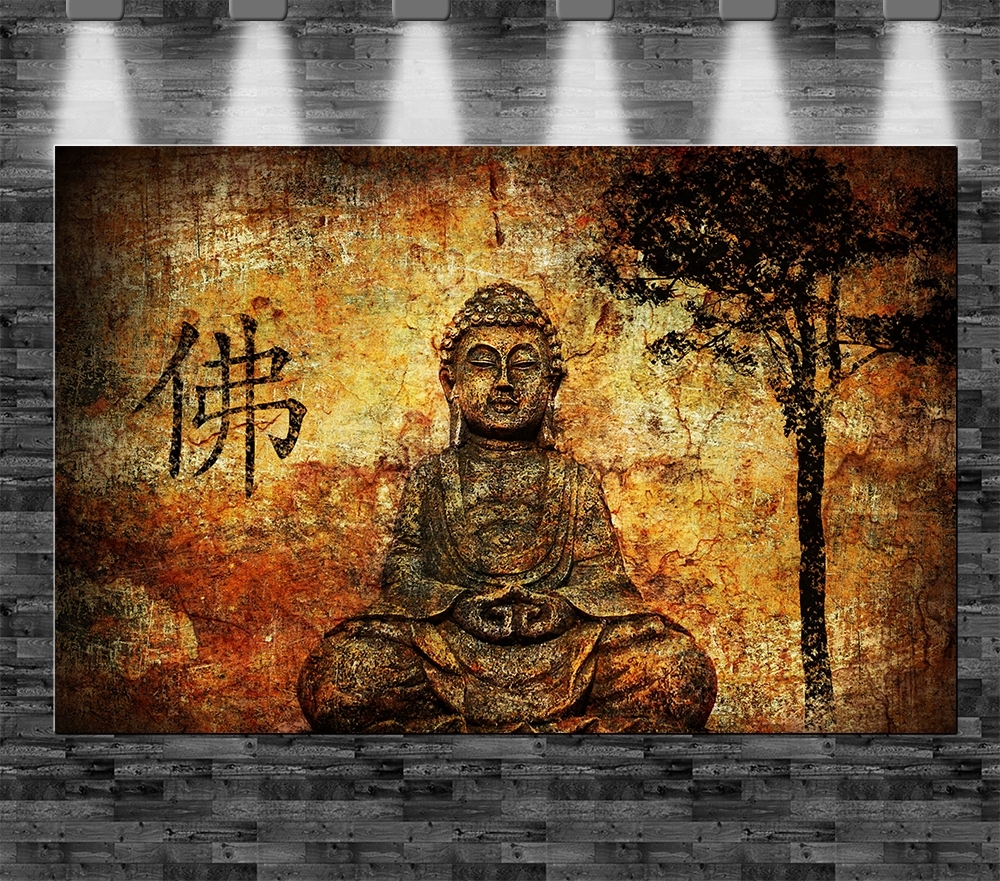 47++ Buddha bilder gemalt leinwand , XXL Buddha auf Leinwand 110x70cm limitiert Loft Design Bild Buddhismus